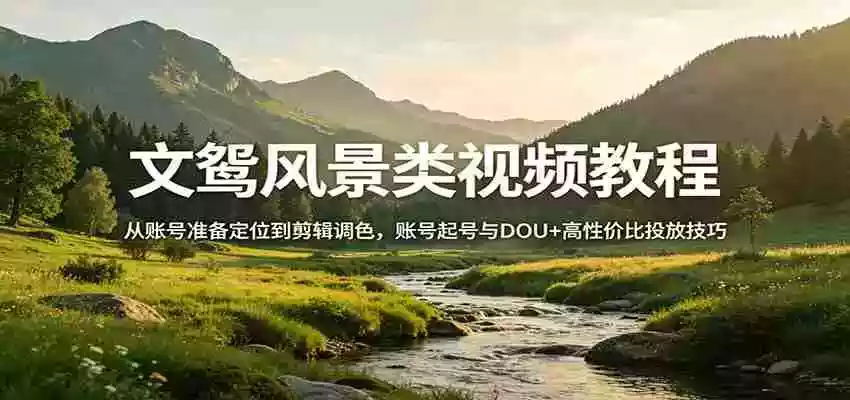 图片[1]-风景视频创作教程：从账号准备定位到剪辑调色，账号起号与DOU+高性价比投放技巧