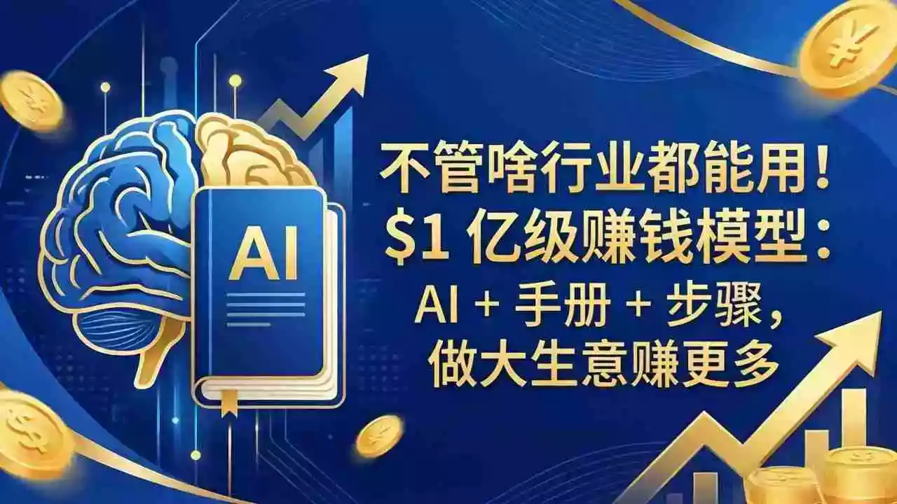 不管啥行业都能用！$1 亿级赚钱模型：AI + 手册 + 步骤，做大生意赚更多