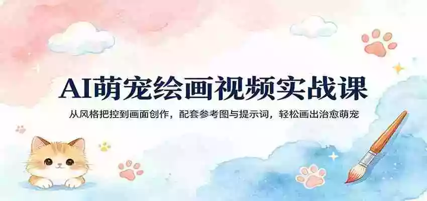 图片[1]-AI萌宠绘画视频实战课：从风格把控到画面创作，配套参考图与提示词，轻松画出治愈萌宠