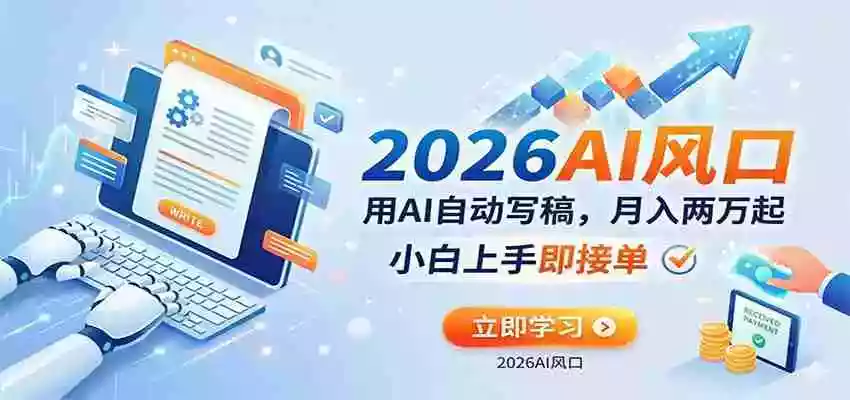 图片[1]-AI赚钱的新风口，用AI自动写稿，月入两万起，小白上手即接单