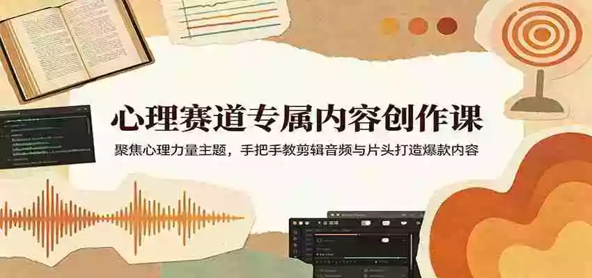 图片[1]-心理赛道专属内容创作课：聚焦心理力量主题，手把手教剪辑音频与片头打造爆款内容
