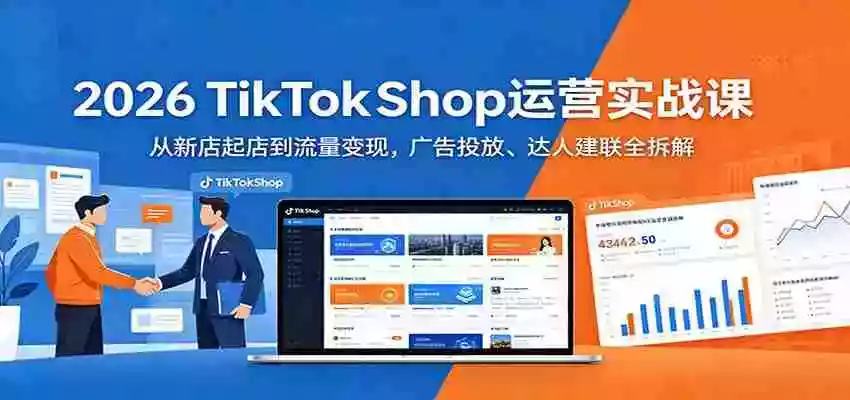 图片[1]-2026 TikTokShop运营实战课：从新店起店到流量变现，广告投放、达人建联全拆解