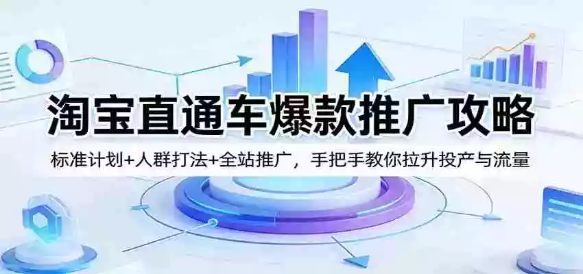 图片[1]-淘宝直通车爆款推广攻略：标准计划+人群打法+全站推广，手把手教你拉升投产与流量