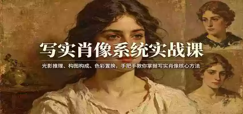 图片[1]-写实肖像系统实战课：光影推理、构图构成、色彩置换，手把手教你掌握写实肖像核心方法