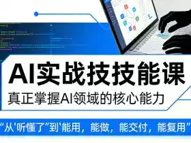 AI实战技能课，真正掌握AI领域的核心能力，把AI从”听懂了”变成”能用，能做，能交付，能复用