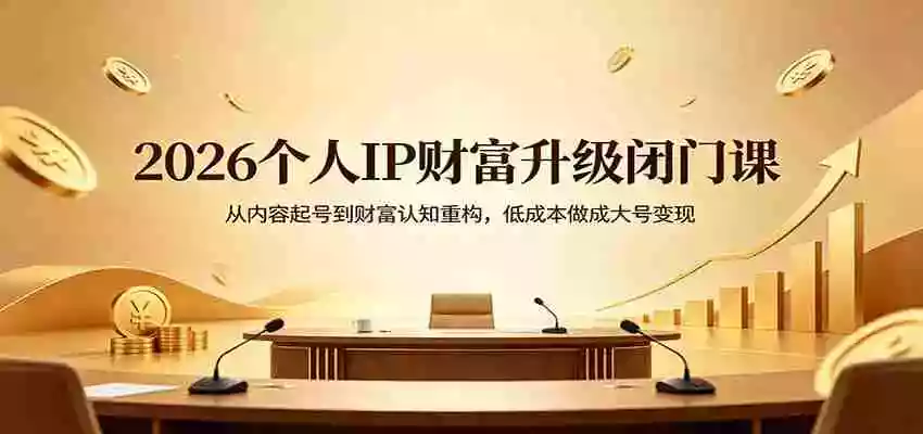 图片[1]-2026个人IP财富升级闭门课：从内容起号到财富认知重构，低成本做成大号变现