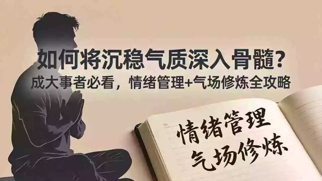 付费文章：如何将沉稳气质深入骨髓？成大事者必看，情绪管理+气场修炼全攻略