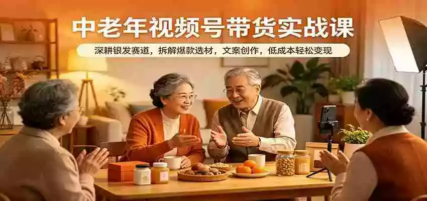 图片[1]-中老年视频号带货实战课：深耕银发赛道，拆解爆款选材，文案创作，低成本轻松变现