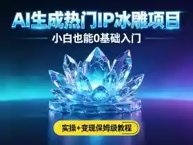 AI生成热门ip冰雕项目，小白也能0基础入门，实操+变现保姆级教程