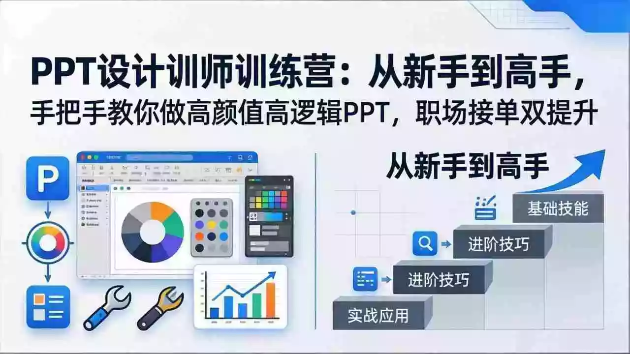 （17886期）PPT设计训师训练营：从新手到高手，手把手教你做高颜值高逻辑PPT，职场接单双提升