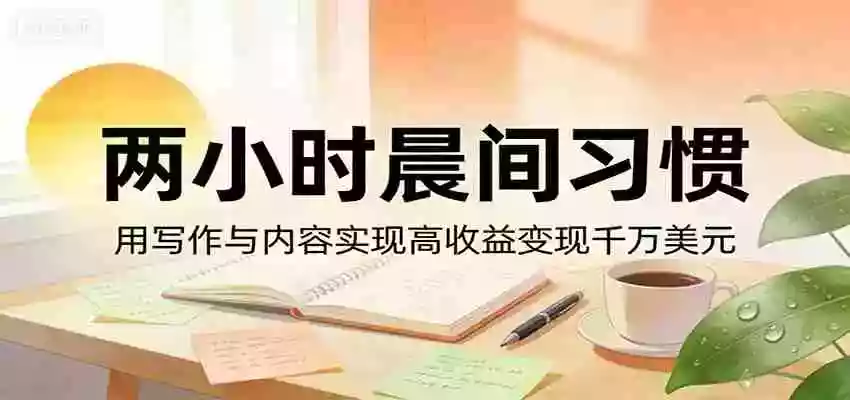图片[1]-付费文章：两小时晨间习惯，用写作与内容实现高收益变现千万美元