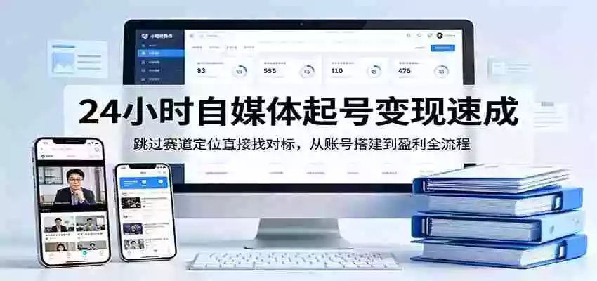 图片[1]-24小时自媒体起号变现速成，跳过赛道定位直接找对标，从账号搭建到盈利全流程