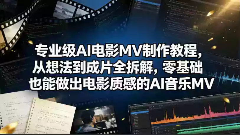 专业级AI电影MV制作教程，从想法到成片全拆解，零基础也能做出电影质感的AI音乐MV