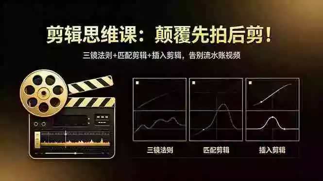剪辑思维课：颠覆先拍后剪！三镜法则+匹配剪辑+插入剪辑，告别流水账视频